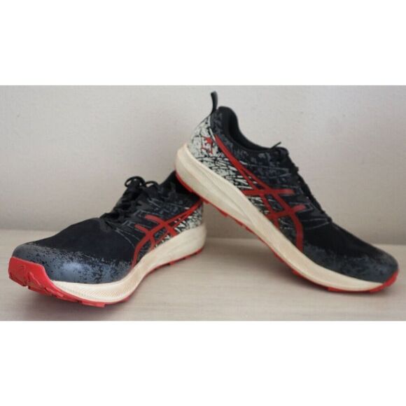 Asics 1011B209-001 Men's Sz 12.5 Black/Electric Red Fuji Lite 2 Running Shoes - Picture 2 of 12
